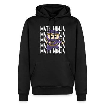 Drôle Math Ninja Mathématiques Geek Nombres - Sweat à capuche Premium bio Homme - noir - Devant - Nico (187cm)