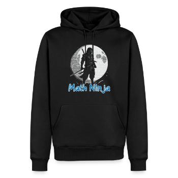 Drôle Math Ninja Mathématiques Geek Nombres - Sweat à capuche Premium bio Homme - noir - Devant - Nico (187cm)