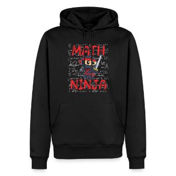 Drôle Math Ninja Mathématiques Geek Nombres - Sweat à capuche Premium bio Homme - noir - Devant - Nico (187cm)