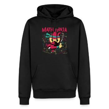 Drôle Math Ninja Mathématiques Geek Nombres - Sweat à capuche Premium bio Homme - noir - Devant - Nico (187cm)