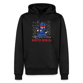 Drôle Math Ninja Mathématiques Geek Nombres - Sweat à capuche Premium bio Homme - noir - Devant - Nico (187cm)
