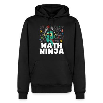 Drôle Math Ninja Mathématiques Geek Nombres - Sweat à capuche Premium bio Homme - noir - Devant - Nico (187cm)