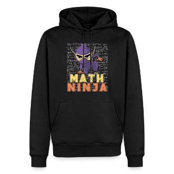 Drôle Math Ninja Mathématiques Geek Nombres - Sweat à capuche Premium bio Homme - noir - Devant - Nico (187cm)