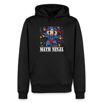 Drôle Math Ninja Mathématiques Geek Nombres - Sweat à capuche Premium bio Homme - noir - Devant - Nico (187cm)