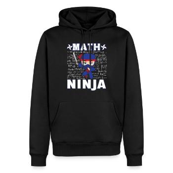 Drôle Math Ninja Mathématiques Geek Nombres - Sweat à capuche Premium bio Homme - noir - Devant - Nico (187cm)