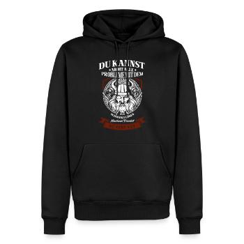 T-shirt Viking Valhalla Valhalla Dieu Odin - Sweat à capuche Premium bio Homme - noir - Devant - Nico (187cm)