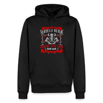 Wikinger Tshirt Viking Valhalla Walhalla Gott Odin - Männer Premium Bio Hoodie - Schwarz - Vorne - Nico (187cm)