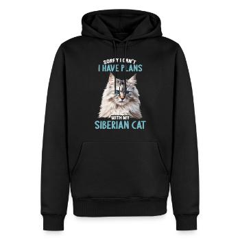 Siberian Cat Sibirische Katze - Männer Premium Bio Hoodie - Schwarz - Vorne - Nico (187cm)