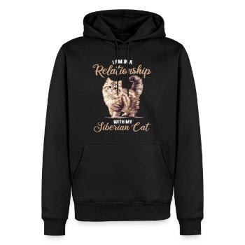 Chat Sibérien Sibirische Katze - Sweat à capuche Premium bio Homme - noir - Devant - Nico (187cm)