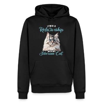 Chat Sibérien Sibirische Katze - Sweat à capuche Premium bio Homme - noir - Devant - Nico (187cm)
