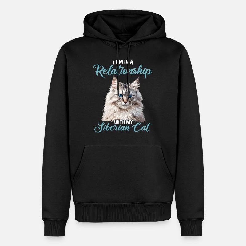 Chat Sibérien Sibirische Katze - Sweat à capuche Premium bio Homme - noir