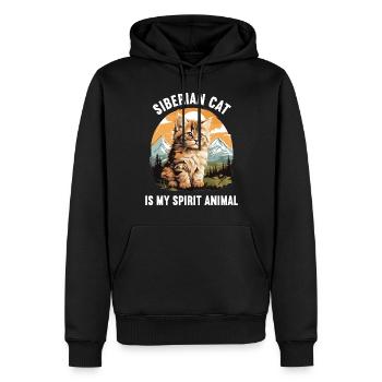 Siberian Cat Sibirische Katze - Männer Premium Bio Hoodie - Schwarz - Vorne - Nico (187cm)