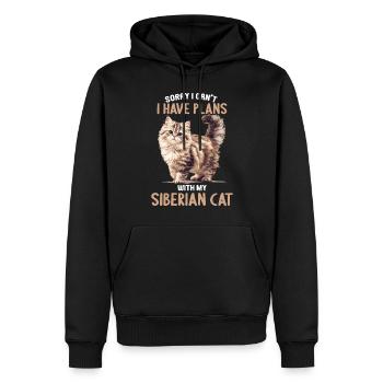 Chat Sibérien Sibirische Katze - Sweat à capuche Premium bio Homme - noir - Devant - Nico (187cm)