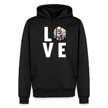 Siberian Cat Sibirische Katze - Männer Premium Bio Hoodie - Schwarz - Vorne - Nico (187cm)