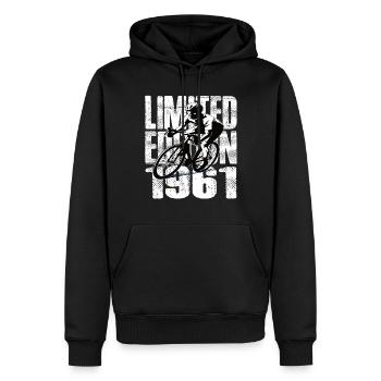 Édition limitée 1961 édition limitée anniversaire - Sweat à capuche Premium bio Homme - noir - Devant - Nico (187cm)