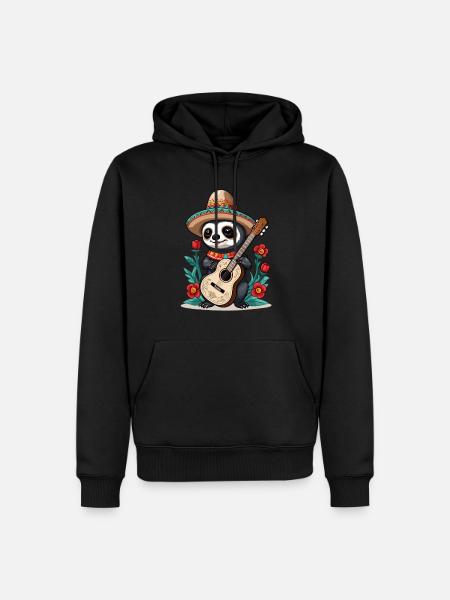 Faultier Mexikanischer Mariachi Gitarren Fiesta - Männer Premium Bio Hoodie - Schwarz