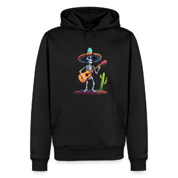 Mexikanischer Mariachi Skelett Gitarrist Fiesta - Männer Premium Bio Hoodie - Schwarz - Vorne - Nico (187cm)