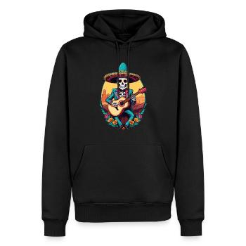Mexikanischer Mariachi Skelett Gitarrist Fiesta - Männer Premium Bio Hoodie - Schwarz - Vorne - Nico (187cm)