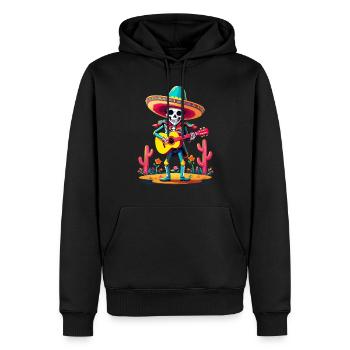 Mexikanischer Mariachi Skelett Gitarrenspieler - Männer Premium Bio Hoodie - Schwarz - Vorne - Nico (187cm)