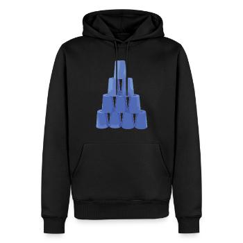 Empilage de gobelets Speed Stacker - Sweat à capuche Premium bio Homme - noir - Devant - Nico (187cm)