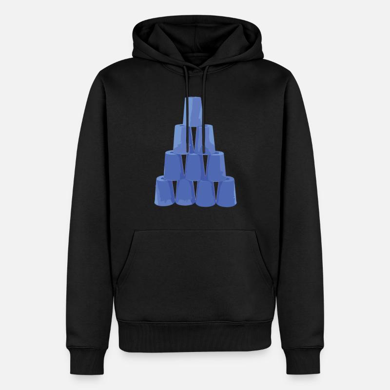 Stapeln Von Bechern Speed Stacker - Männer Premium Bio Hoodie - Schwarz