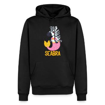 Meeres-Zebra Wortwitz - Männer Premium Bio Hoodie - Schwarz - Vorne - Nico (187cm)