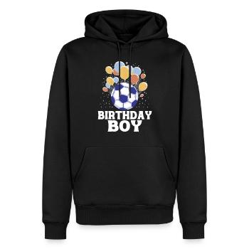 Fête d’équipe d’anniversaire Bulden Soccer Player Bday - Sweat à capuche Premium bio Homme - noir - Devant - Nico (187cm)