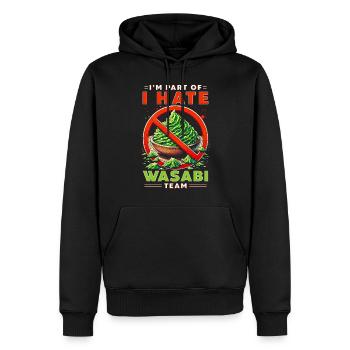 Je fais partie de l’équipe I Hate Wasabi - Sweat à capuche Premium bio Homme - noir - Devant - Nico (187cm)