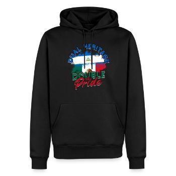 Nicaragua Dual Heritage Double The Pride - Männer Premium Bio Hoodie - Schwarz - Vorne - Nico (187cm)