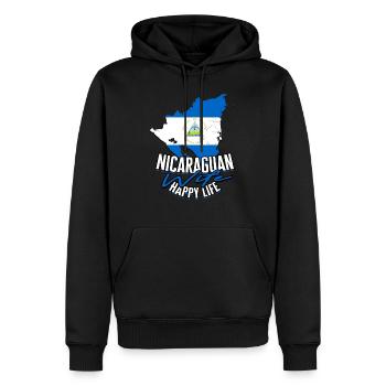 Nicaragua Nicaragisch Nicaraguan Wife Happy Life - Männer Premium Bio Hoodie - Schwarz - Vorne - Nico (187cm)