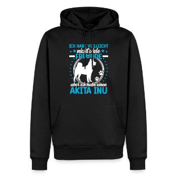 Akita Inu est mon ami japonais Akita Inu - Sweat à capuche Premium bio Homme - noir - Devant - Nico (187cm)