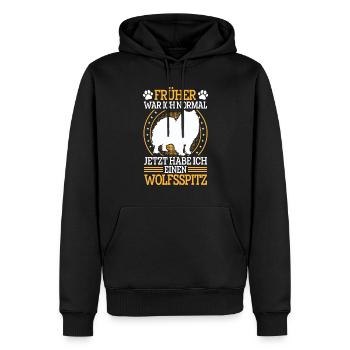 Wolfsspitz war normal Deutscher Wolfsspitz - Männer Premium Bio Hoodie - Schwarz - Vorne - Nico (187cm)
