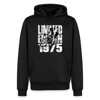Édition limitée 1975 édition limitée anniversaire - Sweat à capuche Premium bio Homme - noir - Devant - Nico (187cm)