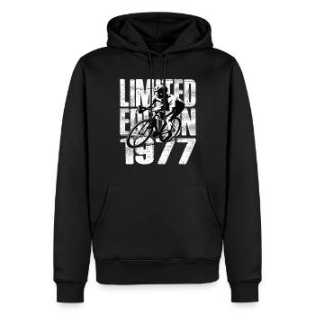 Édition limitée 1977 Édition limitée anniversaire - Sweat à capuche Premium bio Homme - noir - Devant - Nico (187cm)