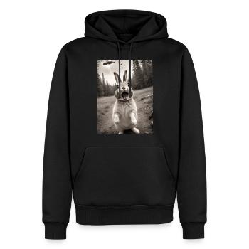 Lustiges Hasen Selfie Außerirdisches Raumschiff - Männer Premium Bio Hoodie - Schwarz - Vorne - Nico (187cm)