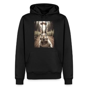 Lustiges Hasen Selfie Außerirdisches Raumschiff - Männer Premium Bio Hoodie - Schwarz - Vorne - Nico (187cm)