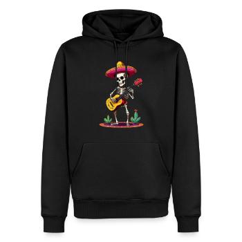 Mexikanischer Mariachi Skelett Gitarrenspieler - Männer Premium Bio Hoodie - Schwarz - Vorne - Nico (187cm)