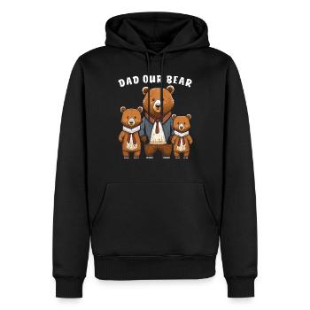 BÄREN PAPA NOTRE OURS - Sweat à capuche Premium bio Homme - noir - Devant - Nico (187cm)