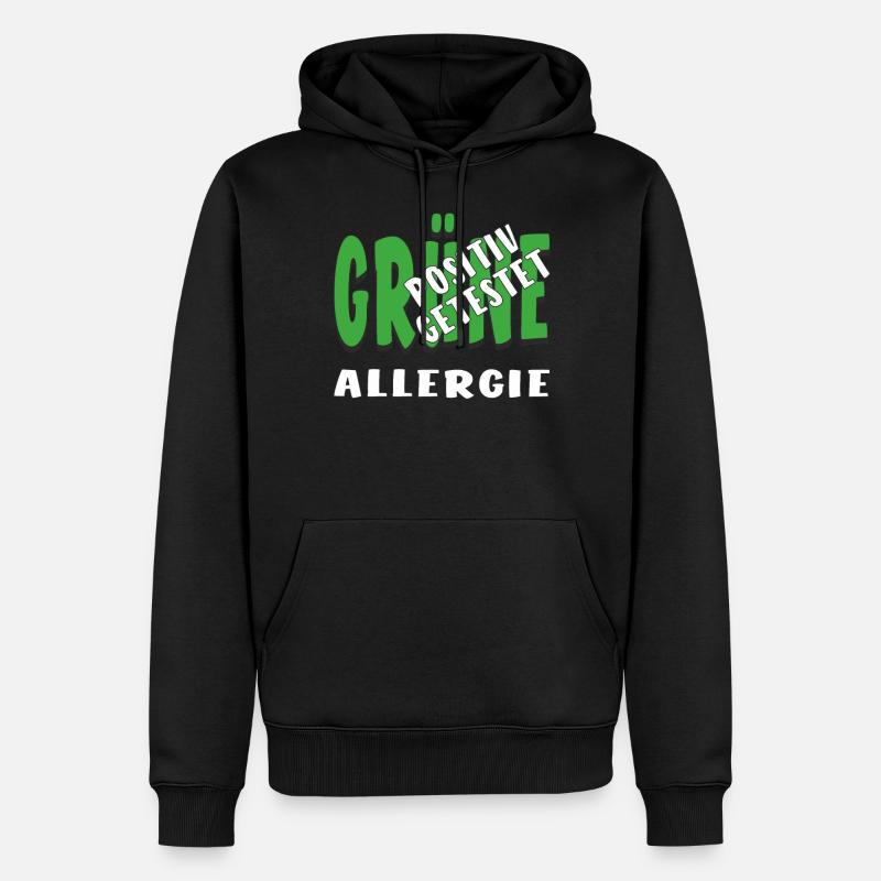 L’ALLERGIE VERTE TESTÉE POSITIVE - Sweat à capuche Premium bio Homme - noir