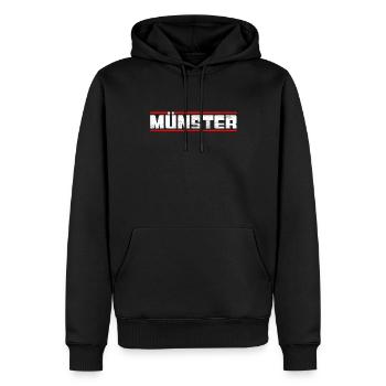 Münster - Männer Premium Bio Hoodie - Schwarz - Vorne - Nico (187cm)
