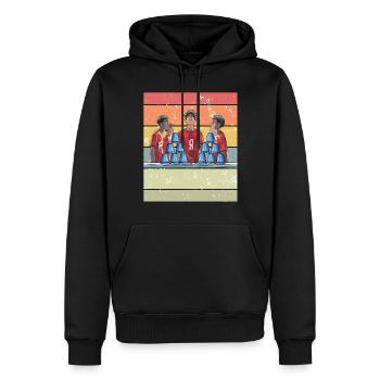 Empilage de gobelets Speed Stacker - Sweat à capuche Premium bio Homme - noir - Devant - Nico (187cm)