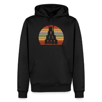 Empilage de gobelets Speed Stacker - Sweat à capuche Premium bio Homme - noir - Devant - Nico (187cm)