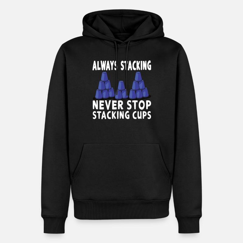 Empilage de gobelets Speed Stacker - Sweat à capuche Premium bio Homme - noir