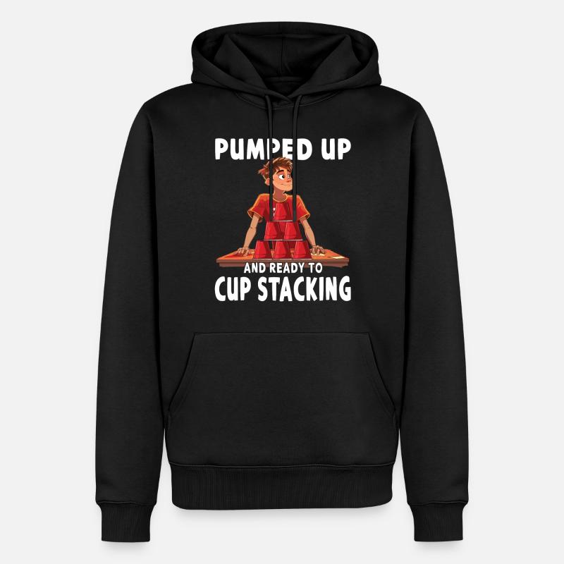Empilage de gobelets Speed Stacker - Sweat à capuche Premium bio Homme - noir