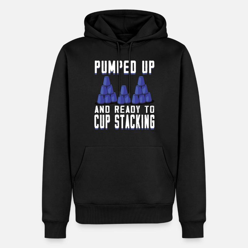 Stapeln Von Bechern Speed Stacker - Männer Premium Bio Hoodie - Schwarz