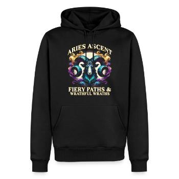Horoskop Widder Aries Ascent - Männer Premium Bio Hoodie - Schwarz - Vorne - Nico (187cm)