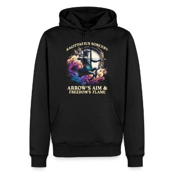 Horoscope Sagittaire Sagittaire Sorcellerie - Sweat à capuche Premium bio Homme - noir - Devant - Nico (187cm)