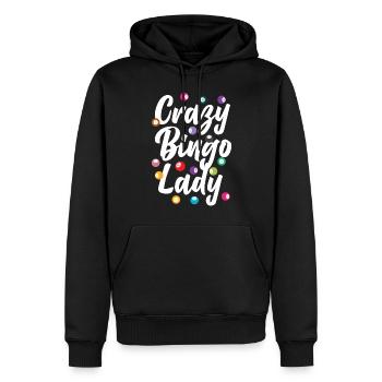 Joueur de bingo Crazy Bingo Lady - Sweat à capuche Premium bio Homme - noir - Devant - Nico (187cm)