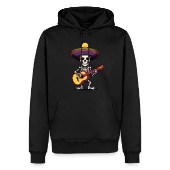 Mexikanischer Mariachi Skelett Gitarrenspieler - Männer Premium Bio Hoodie - Schwarz - Vorne - Nico (187cm)