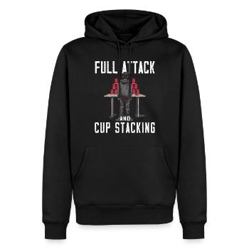 Empilage de gobelets Speed Stacker - Sweat à capuche Premium bio Homme - noir - Devant - Nico (187cm)